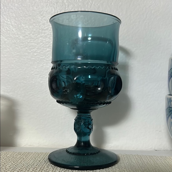 Other - Elegant Blue Glass Goblet